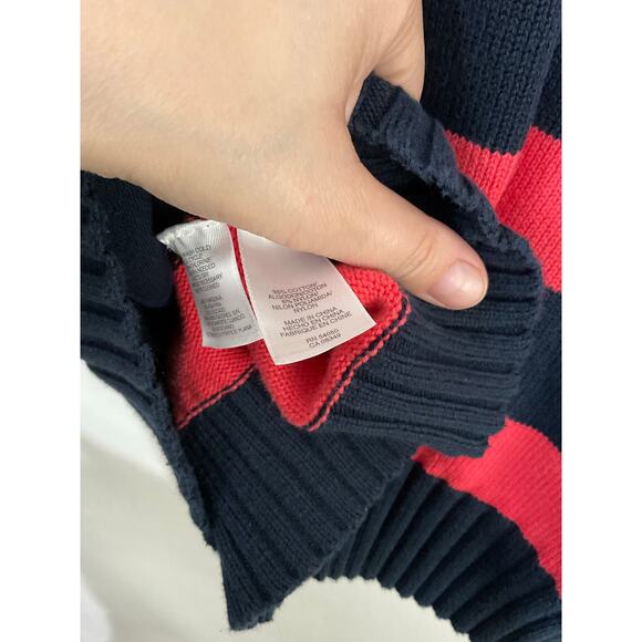 VTG Y2K Jones Sport Womens Striped Knit Sweater Ribbed Size Small Fold Collar - Picture 7 of 7